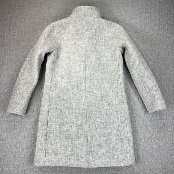 J. Crew Nello Gori Italian Stadium Cloth Pea Coat 00P Gray Wool Stand Collar - Picture 7 of 9